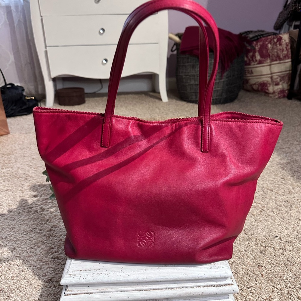 Loewe Vibrant Red Leather Tote